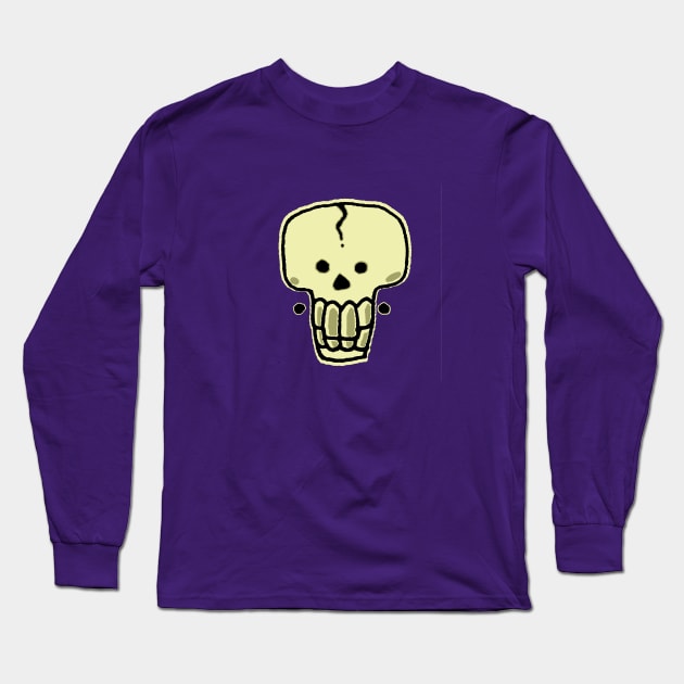 Skull with earrings Long Sleeve T-Shirt by carlomanara